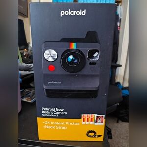 Polaroid Now Generation 3 Instant Camera - Black with Rainbow Accent